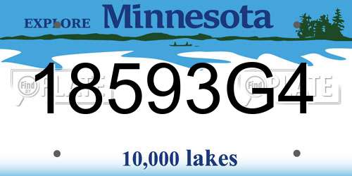 18593G4 Minnesota License Plate