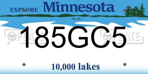 185GC5 Minnesota License Plate