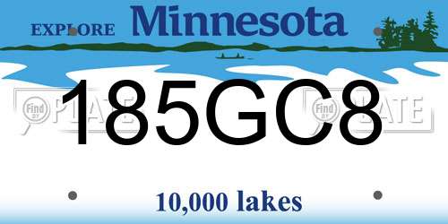 185GC8 Minnesota License Plate