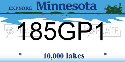 185GP1 Minnesota License Plate