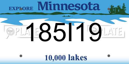 185I19 Minnesota License Plate