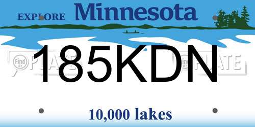 185KDN Minnesota License Plate