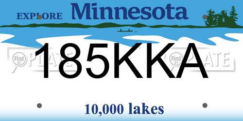 185KKA Minnesota License Plate