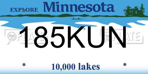 185KUN Minnesota License Plate