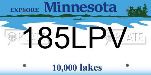 185LPV Minnesota License Plate