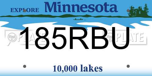 185RBU Minnesota License Plate