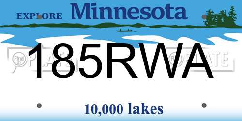 185RWA Minnesota License Plate