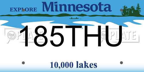 185THU Minnesota License Plate