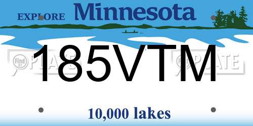 185VTM Minnesota License Plate