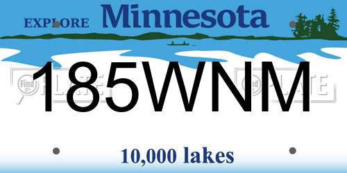 185WNM Minnesota License Plate
