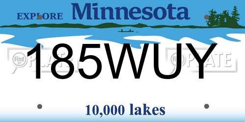 185WUY Minnesota License Plate