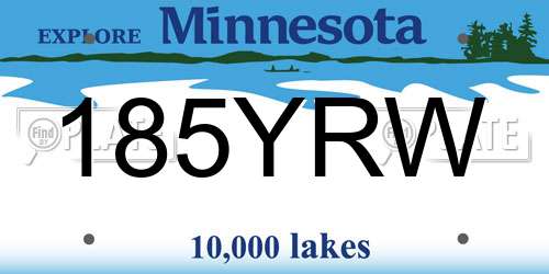 185YRW Minnesota License Plate