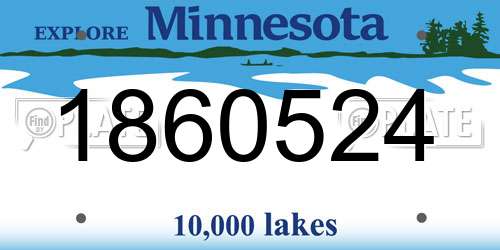 1860524 Minnesota License Plate