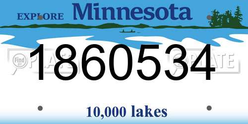 1860534 Minnesota License Plate
