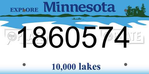 1860574 Minnesota License Plate