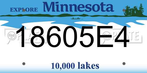 18605E4 Minnesota License Plate