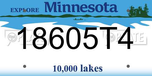 18605T4 Minnesota License Plate