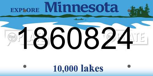 1860824 Minnesota License Plate