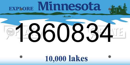 1860834 Minnesota License Plate