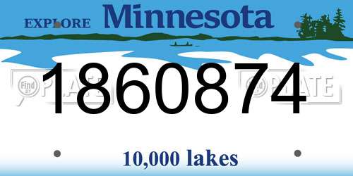 1860874 Minnesota License Plate