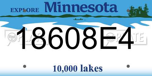 18608E4 Minnesota License Plate