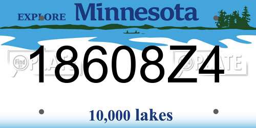 18608Z4 Minnesota License Plate