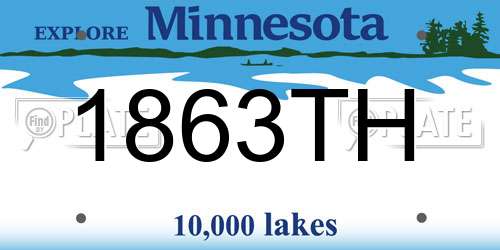 1863TH Minnesota License Plate