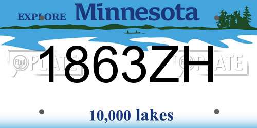 1863ZH Minnesota License Plate