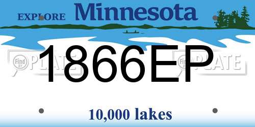 1866EP Minnesota License Plate