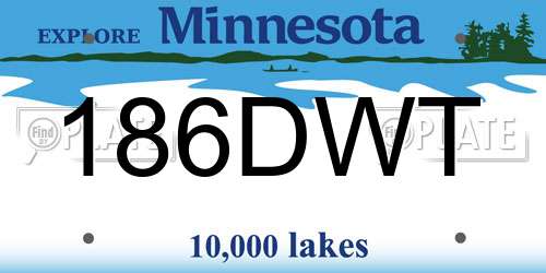 186DWT Minnesota License Plate