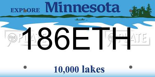 186ETH Minnesota License Plate