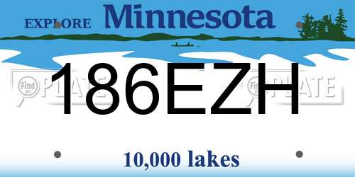 186EZH Minnesota License Plate