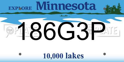 186G3P Minnesota License Plate