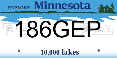 186GEP Minnesota License Plate