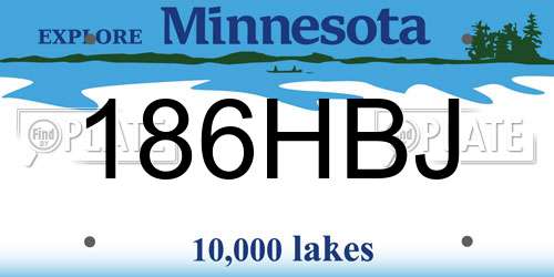 186HBJ Minnesota License Plate