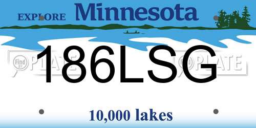 186LSG Minnesota License Plate