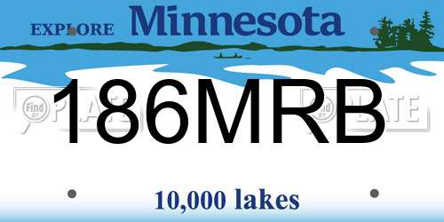 186MRB Minnesota License Plate