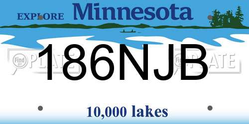 186NJB Minnesota License Plate