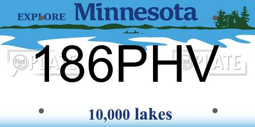 186PHV Minnesota License Plate