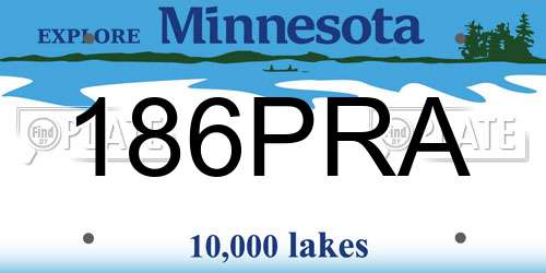 186PRA Minnesota License Plate