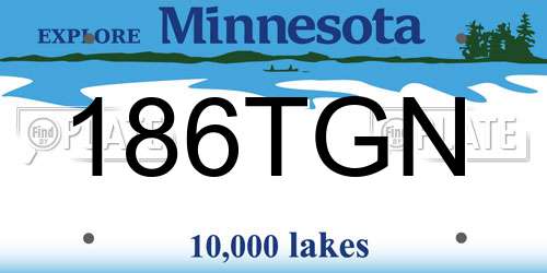 186TGN Minnesota License Plate