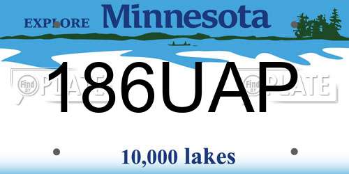 186UAP Minnesota License Plate
