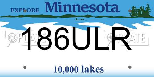186ULR Minnesota License Plate