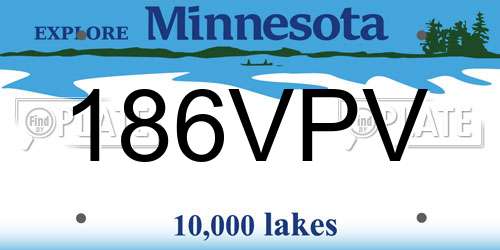 186VPV Minnesota License Plate