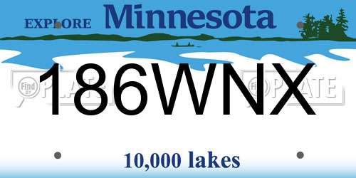 186WNX Minnesota License Plate