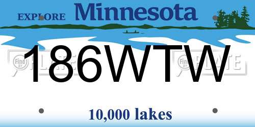 186WTW Minnesota License Plate