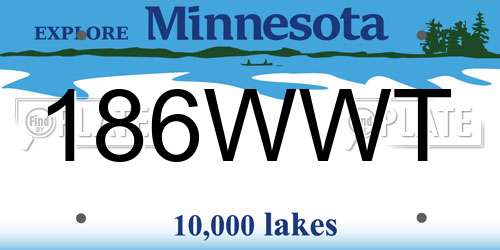 186WWT Minnesota License Plate