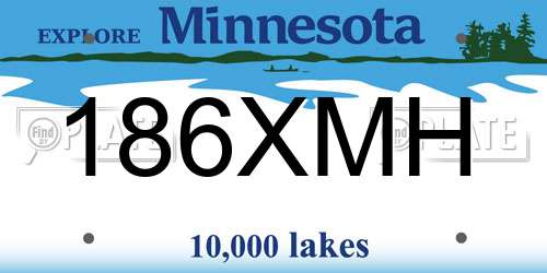 186XMH Minnesota License Plate