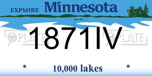 1871IV Minnesota License Plate