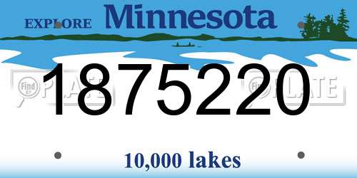 1875220 Minnesota License Plate